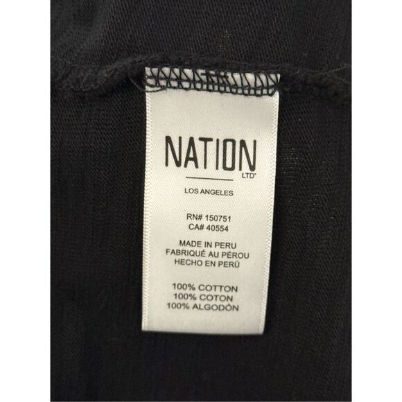 Nation Ltd Black Puff Sleeve T Shirt Dress L - Picture 6 of 6